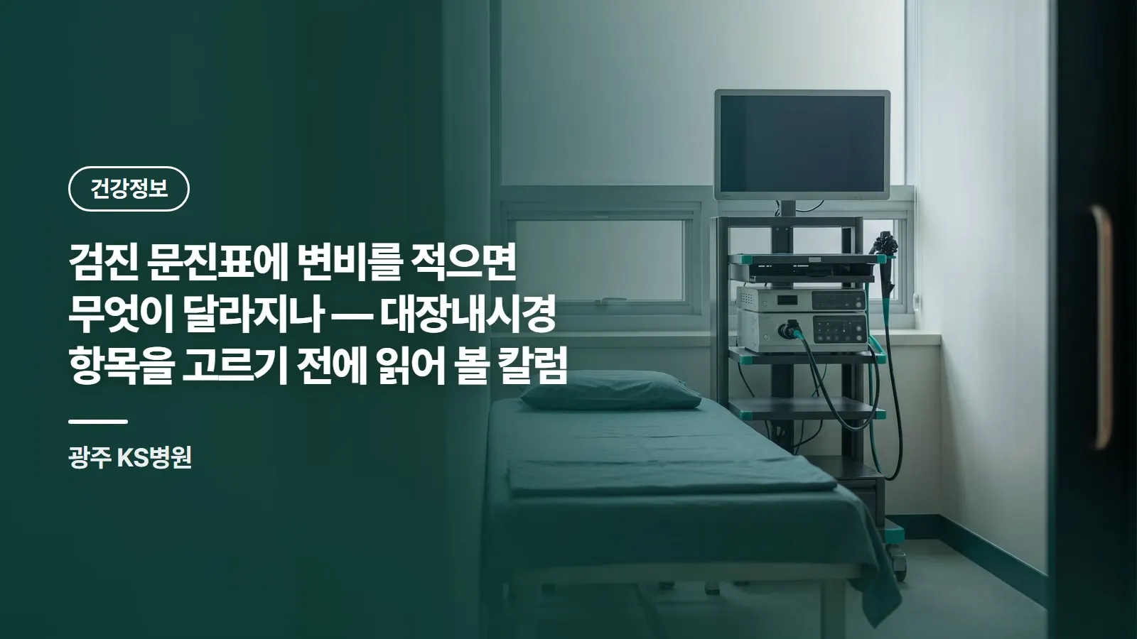 검진 문진표에 변비를 적으면 무엇이 달라지나 — 대장내시경 항목을 고르기 전에 읽어 볼 칼럼