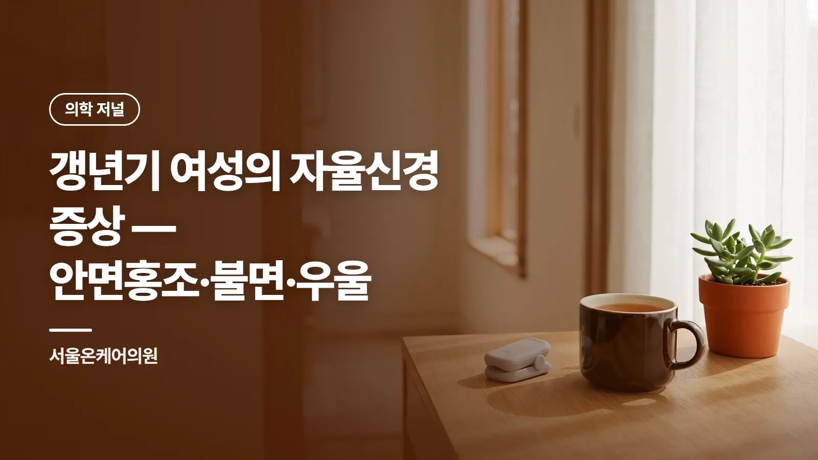 갱년기 여성의 자율신경 증상 — 안면홍조·불면·우울