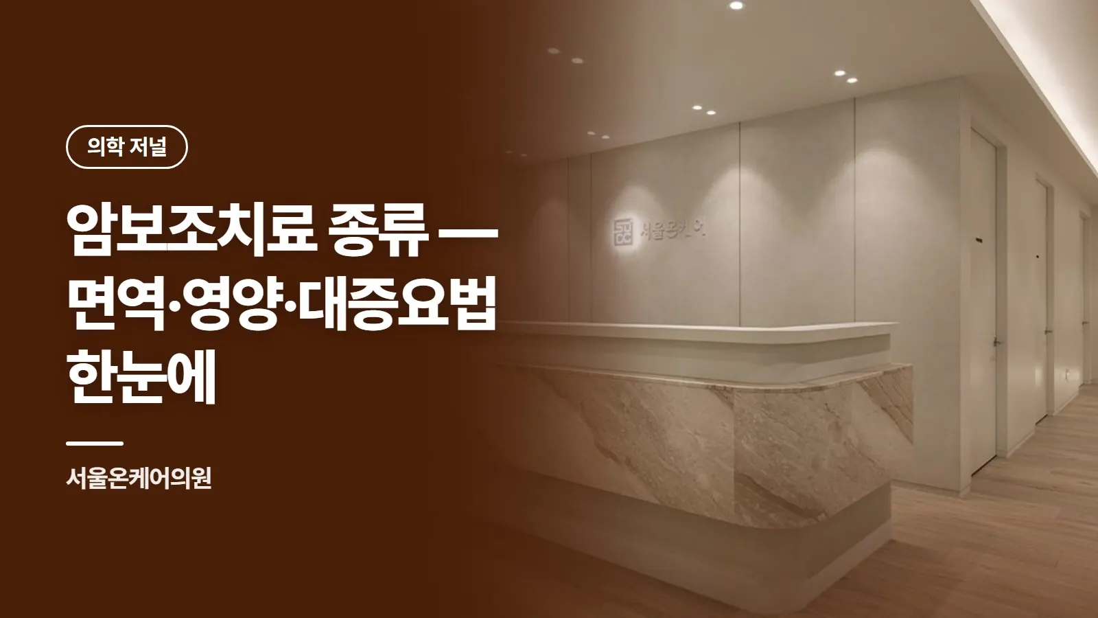 암보조치료 종류 — 면역·영양·대증요법 한눈에