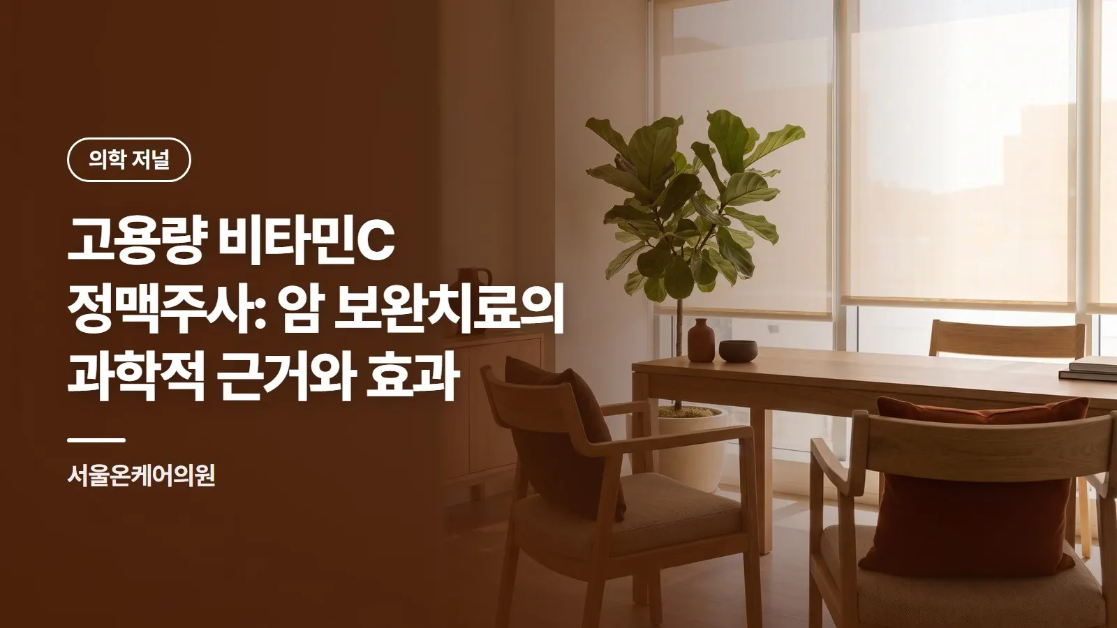 고용량 비타민C 정맥주사: 암 보완치료의 과학적 근거와 효과